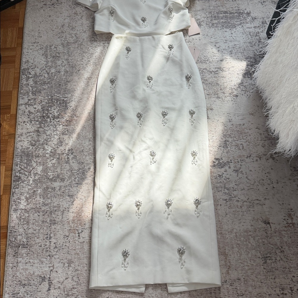 Odd Muse Crystal Maxi Skirt and shirt